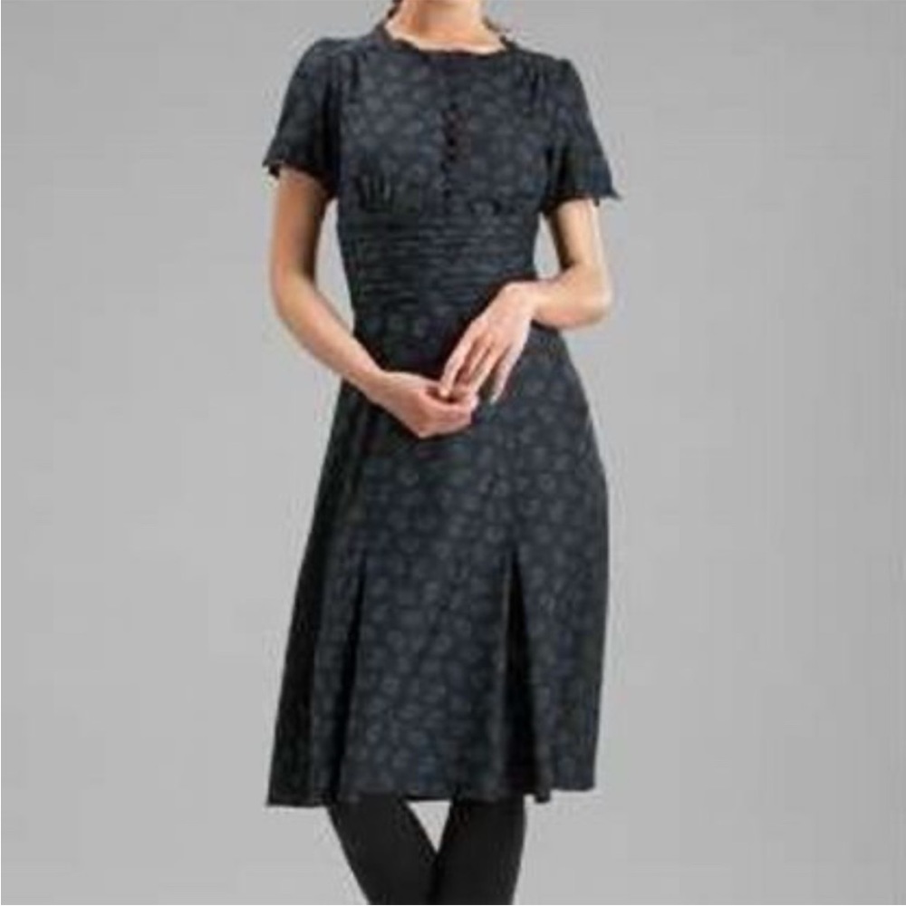 Marc Jacobs Beelie Print Normandy Dress.  40s Style Marc Jacobs Silk Dress.